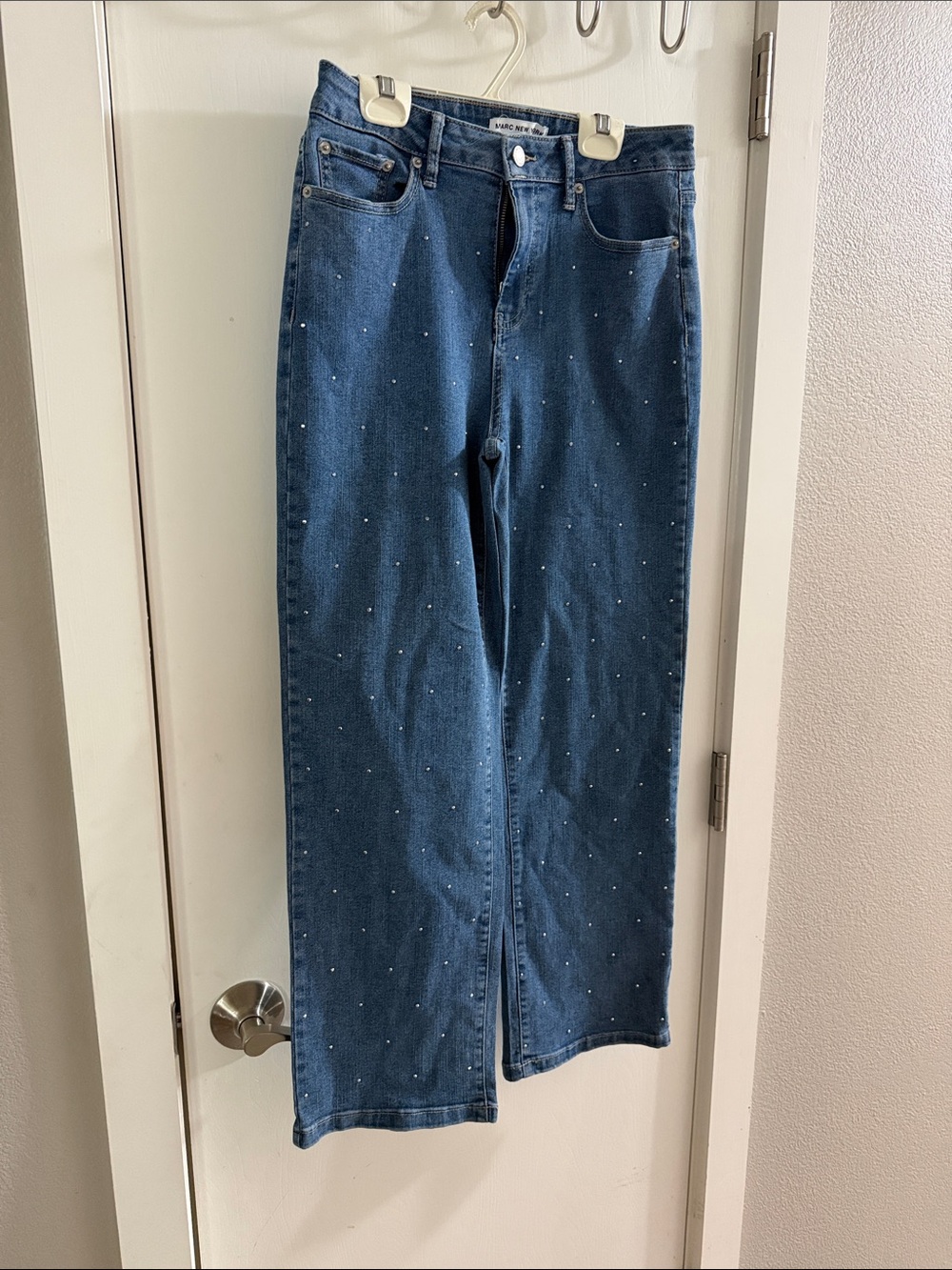 Marc New York Dark Blue Straight-Leg Jeans with Subtle Stud Detail